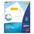 Avery Big Tab Printable White Label Tab Dividers, 5-Tab, Letter, PK20 14434